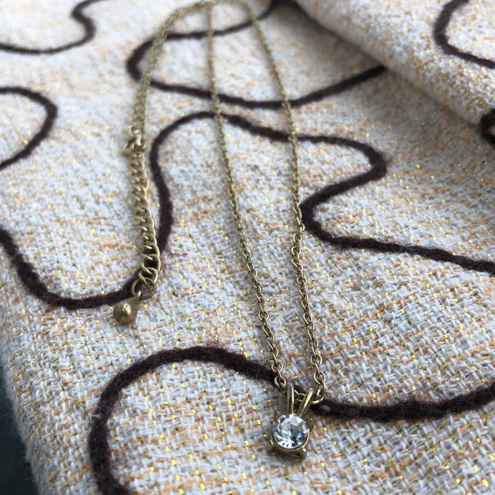 Simple Gold Cubic Zirconia Necklace